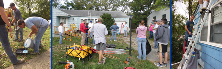 Labconco associates and their families helping a community member