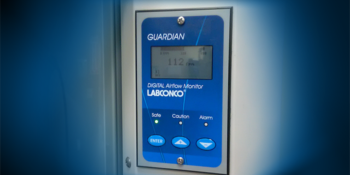 Digital Airflow Monitor on Fume Hood